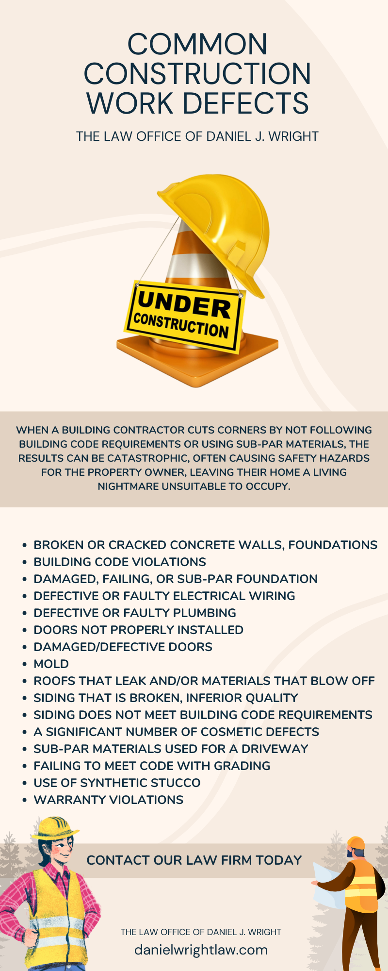Common Construction Work Defects Infographic