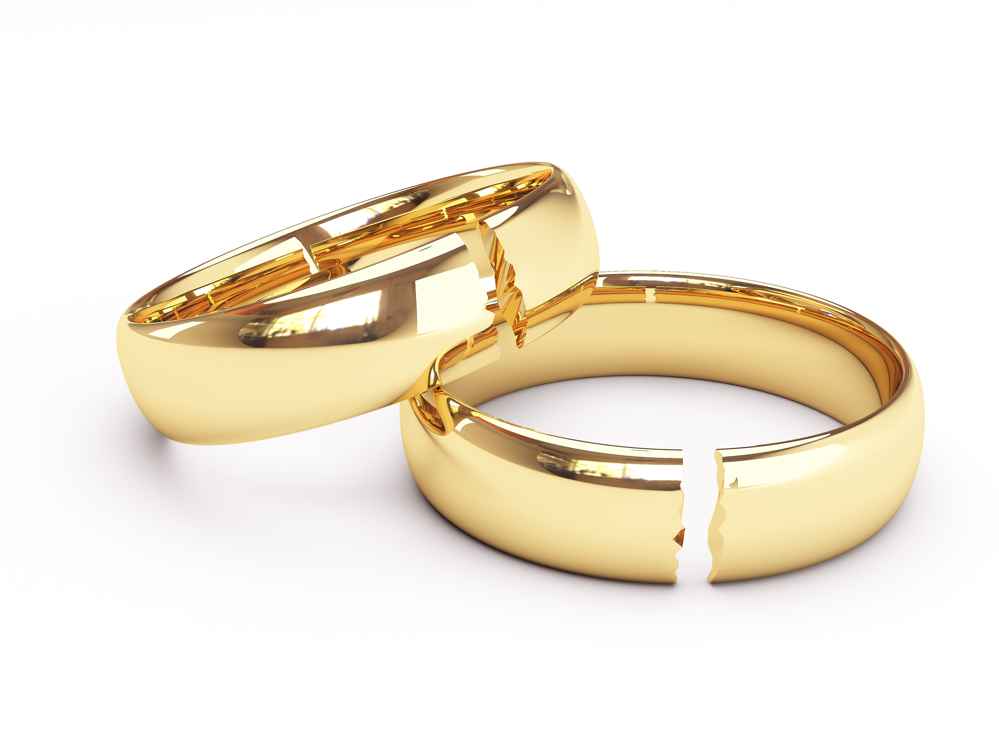 Help Navigating The Challenges Of Divorce - Broken gold wedding rings