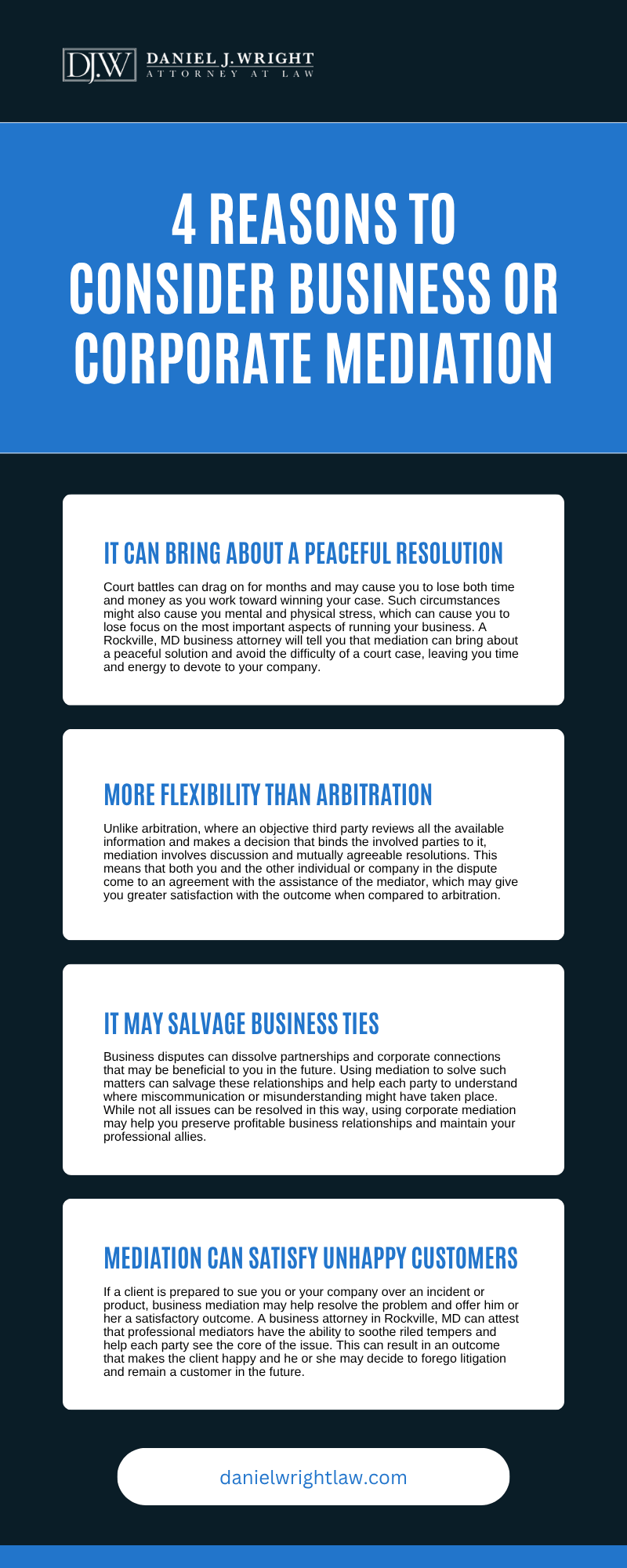 4 Reasons To Consider Business Or Corporate Mediation Infographic